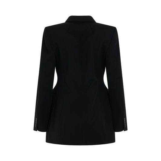 Hourglass Double-Breasted Jacket in Black