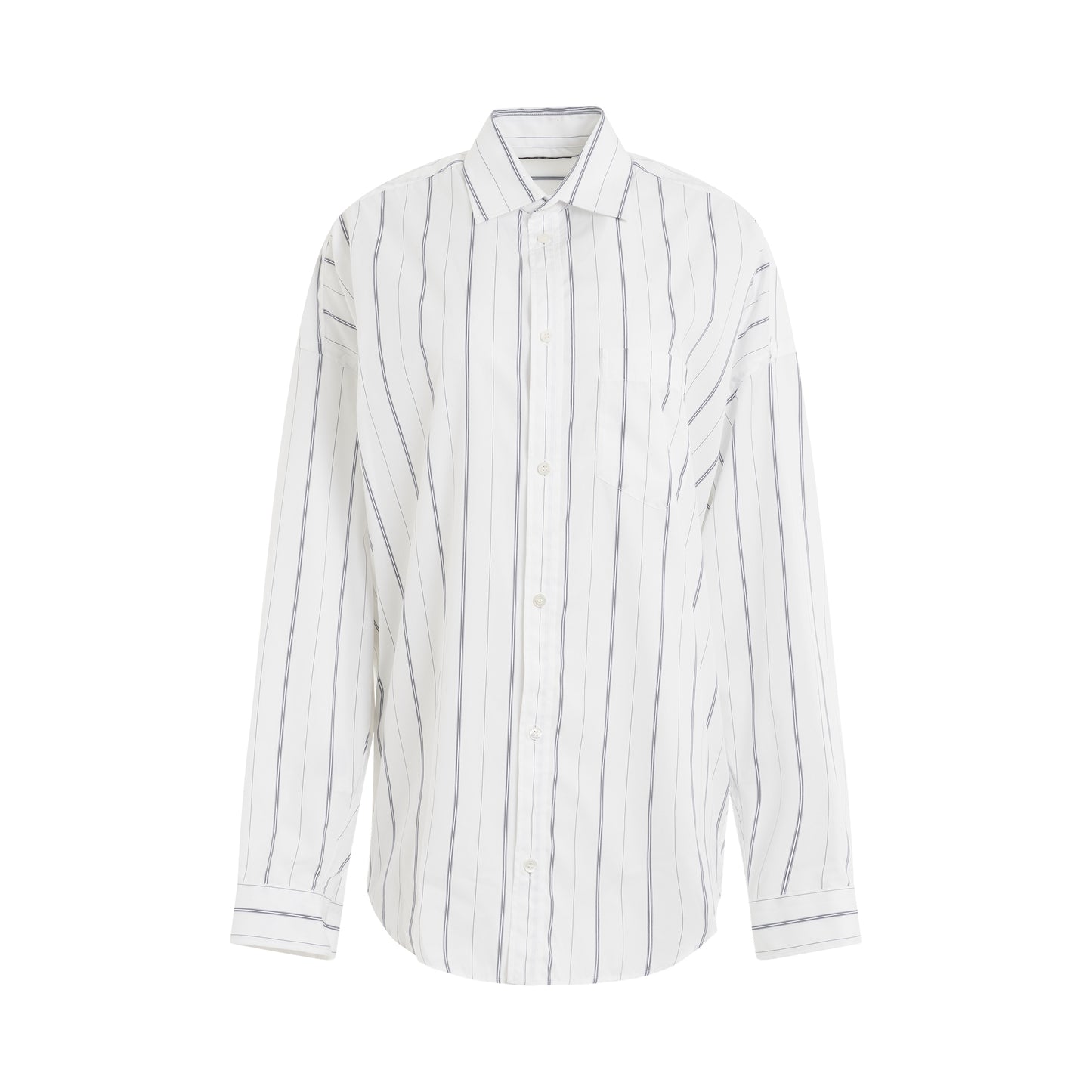 Cocoon Shirt in White/Navy