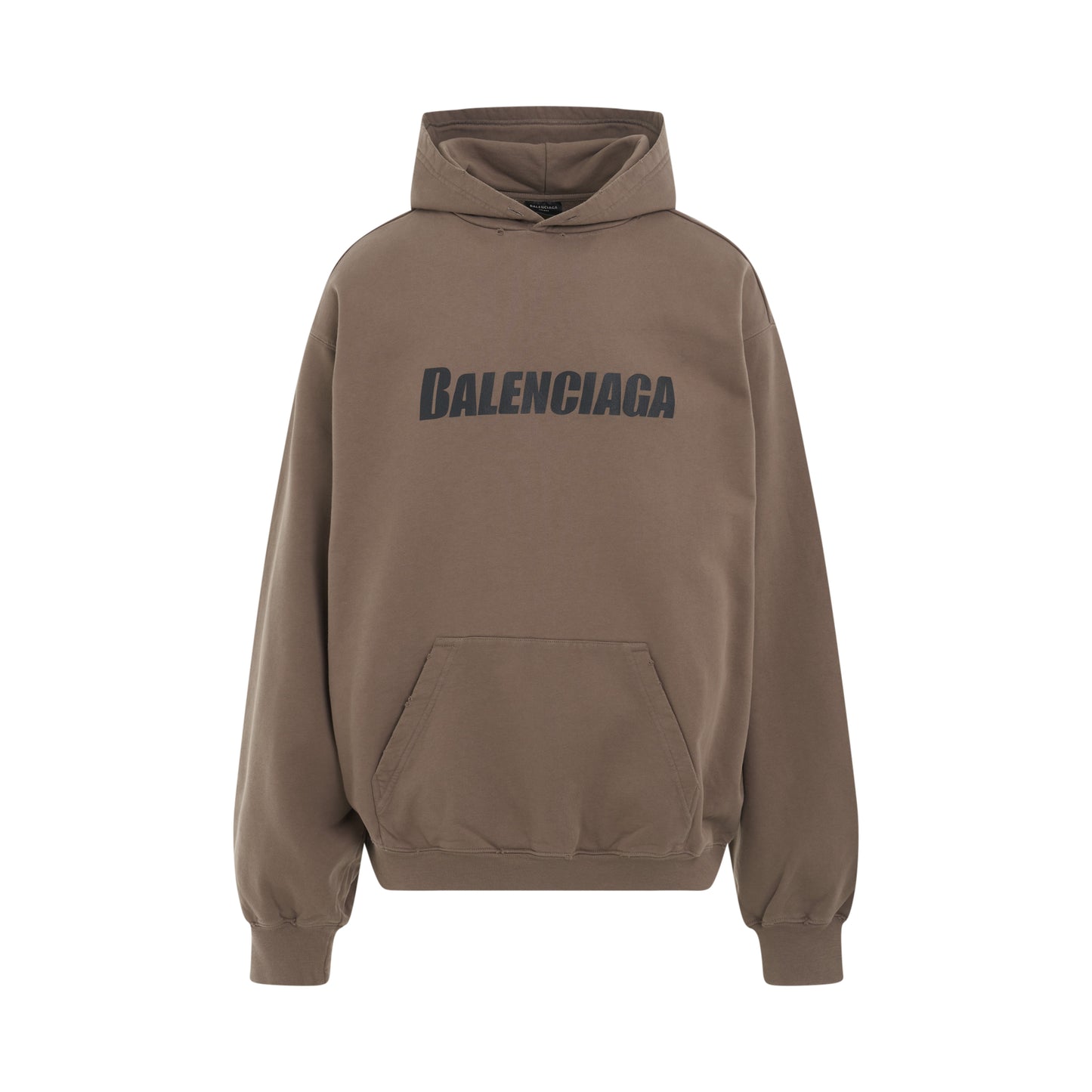 Destroyed Logo Hoodie in Taupe/Black