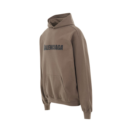 Destroyed Logo Hoodie in Taupe/Black