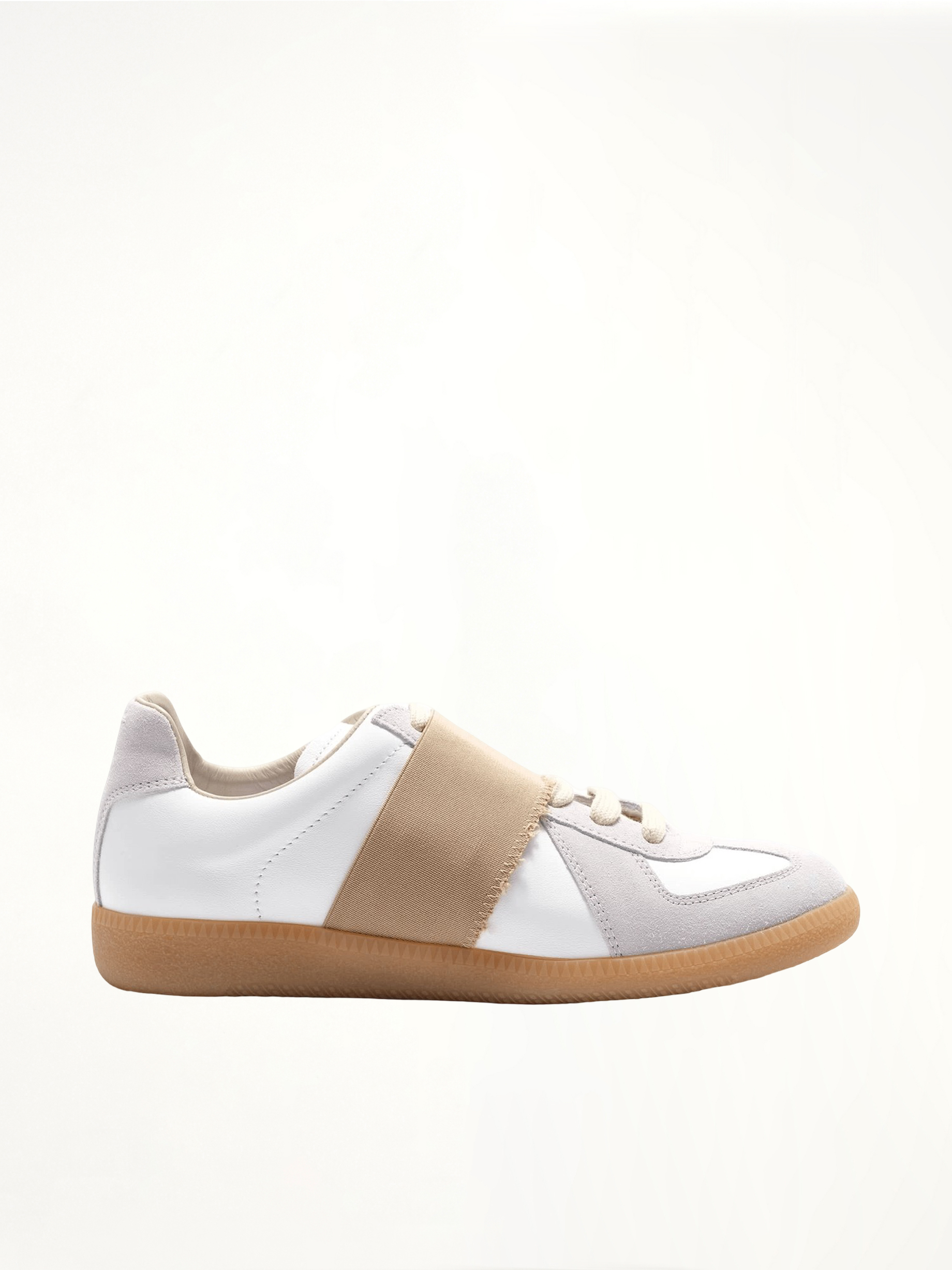 Replica Leather Sneakers in White/Nude
