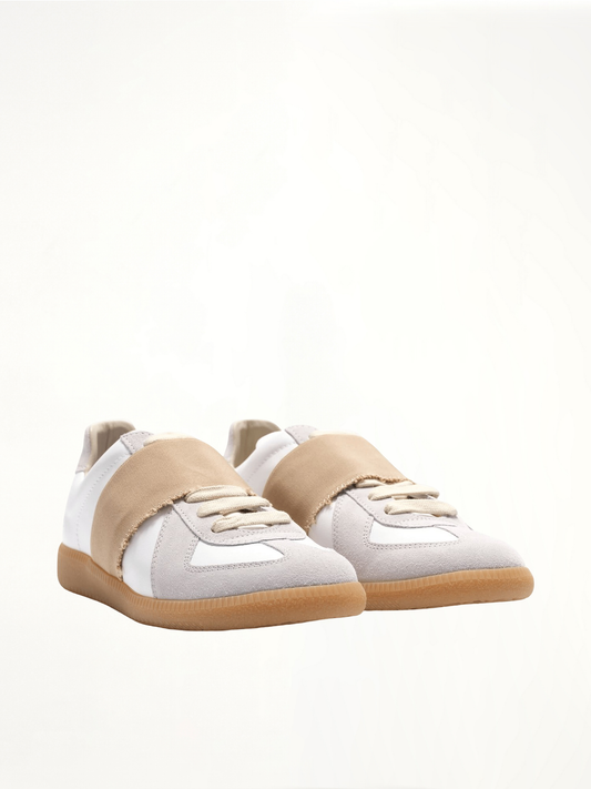 Replica Leather Sneakers in White/Nude
