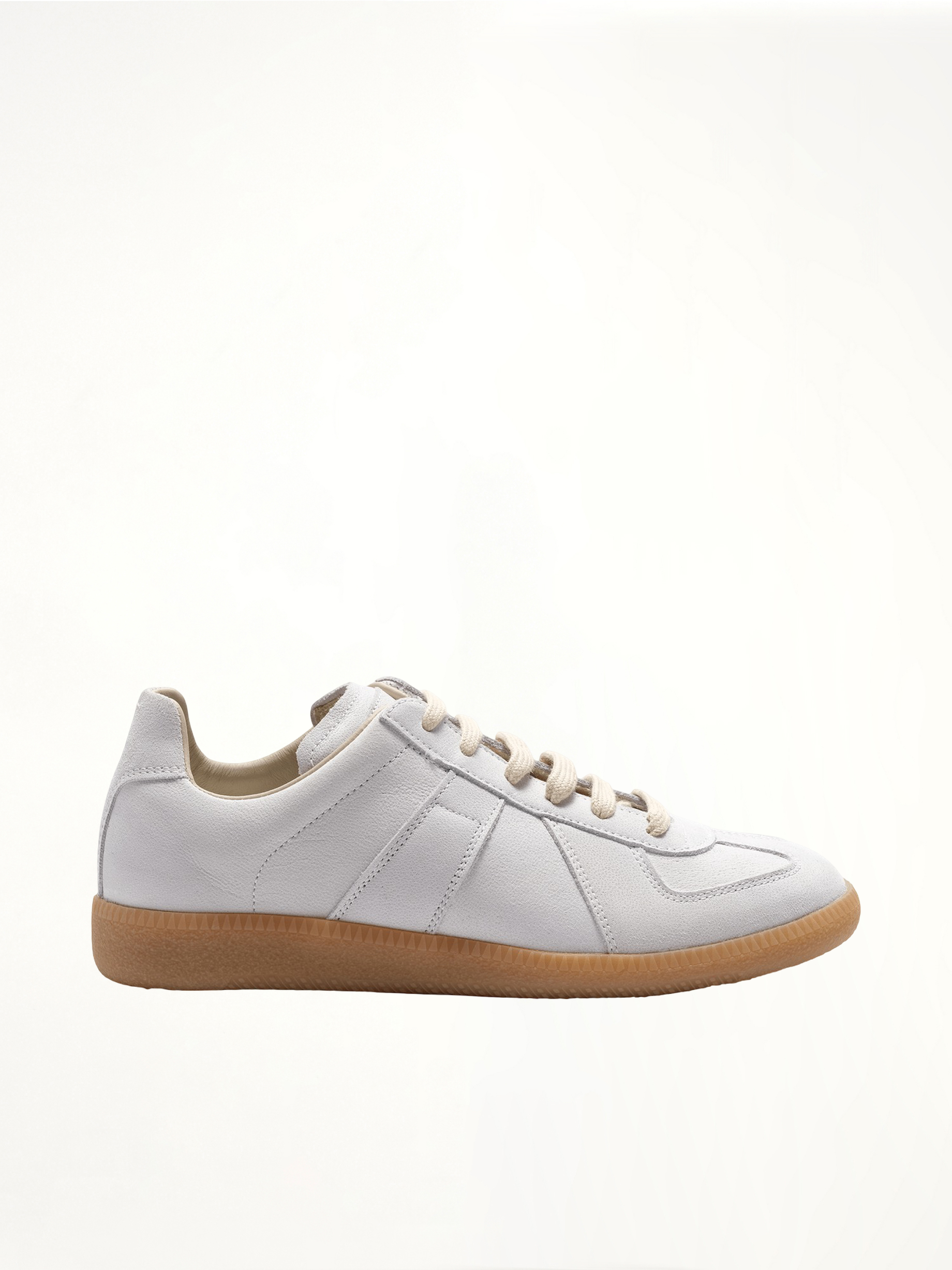 Women Replica Leather Sneakers in Light Grey