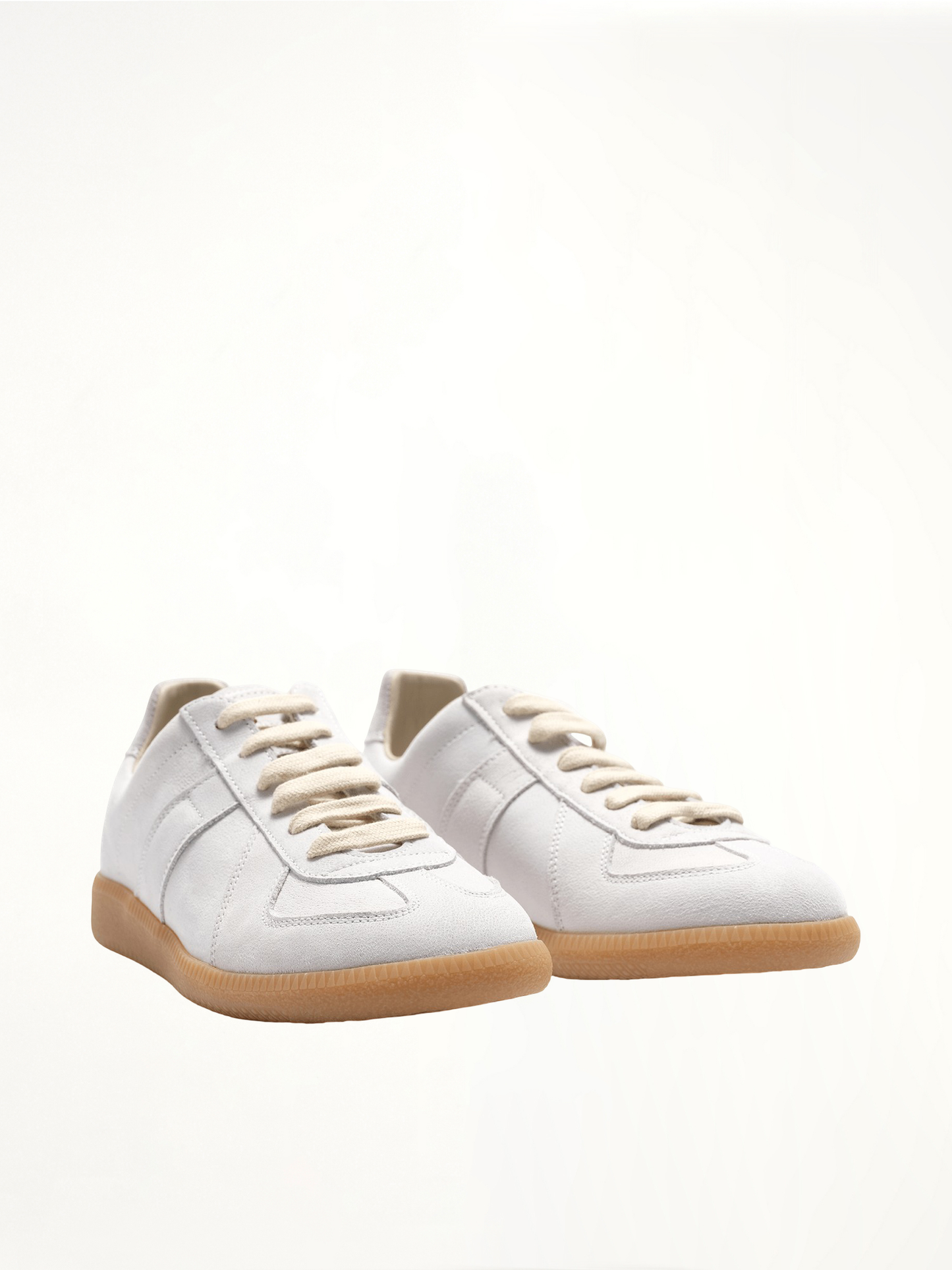 Women Replica Leather Sneakers in Light Grey