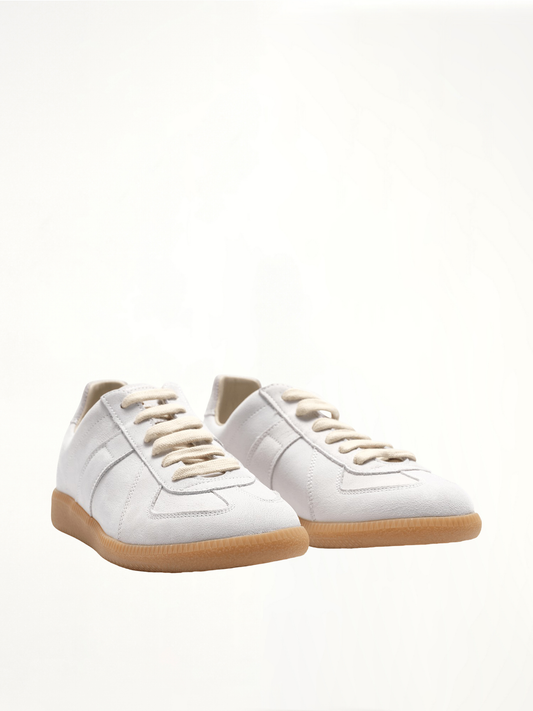 Women Replica Leather Sneakers in Light Grey