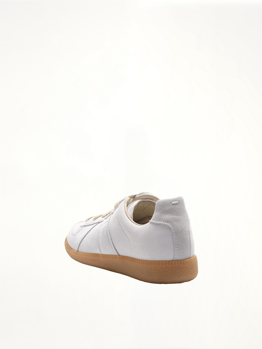 Women Replica Leather Sneakers in Light Grey