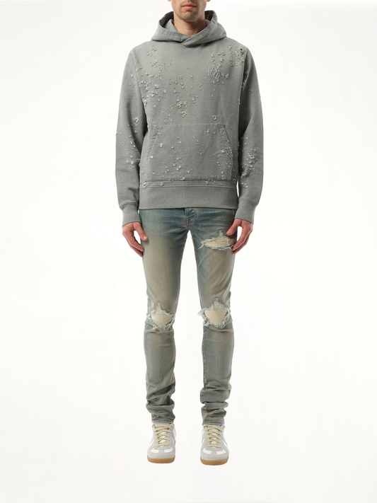 MA Shotgun Embroidered Hoodie in Grey