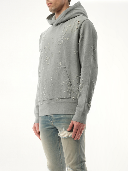 MA Shotgun Embroidered Hoodie in Grey