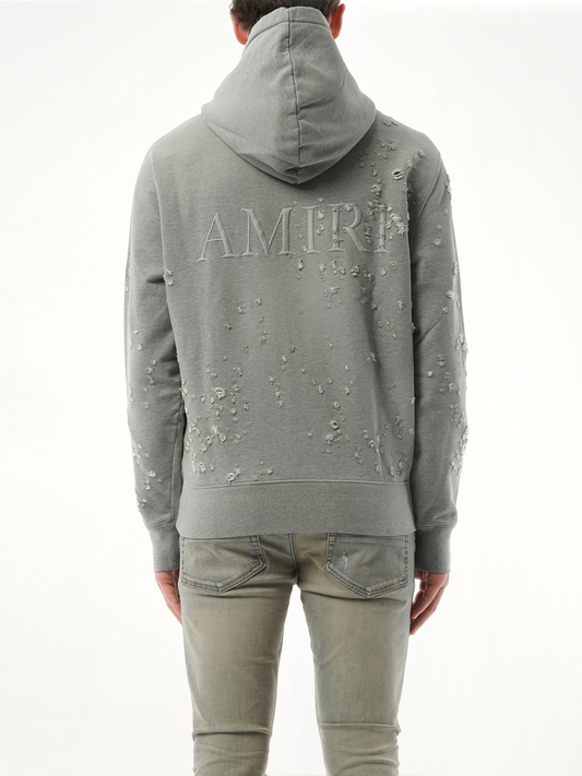 MA Shotgun Embroidered Hoodie in Grey
