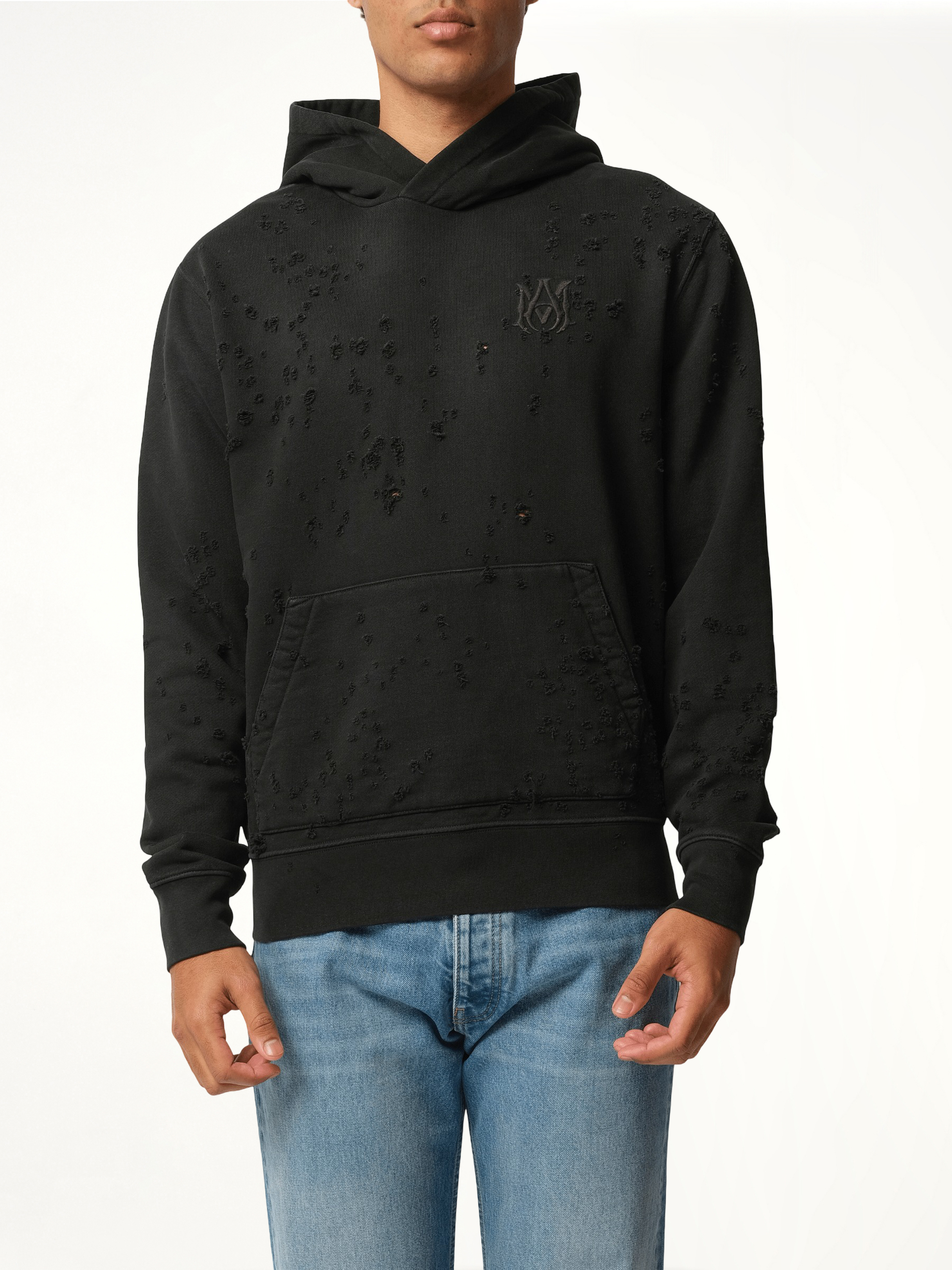 MA Shotgun Embroidered Hoodie in Black
