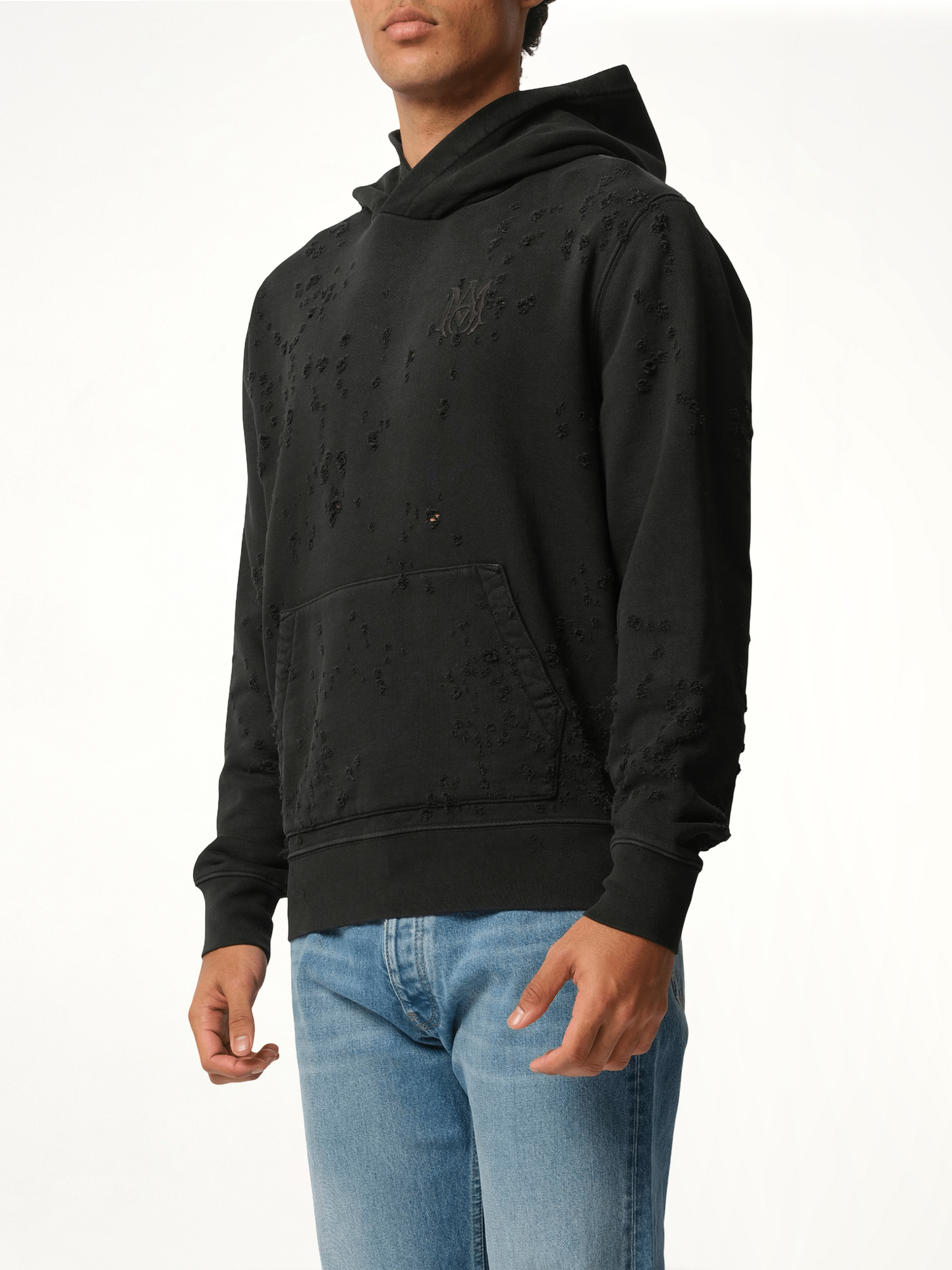 MA Shotgun Embroidered Hoodie in Black