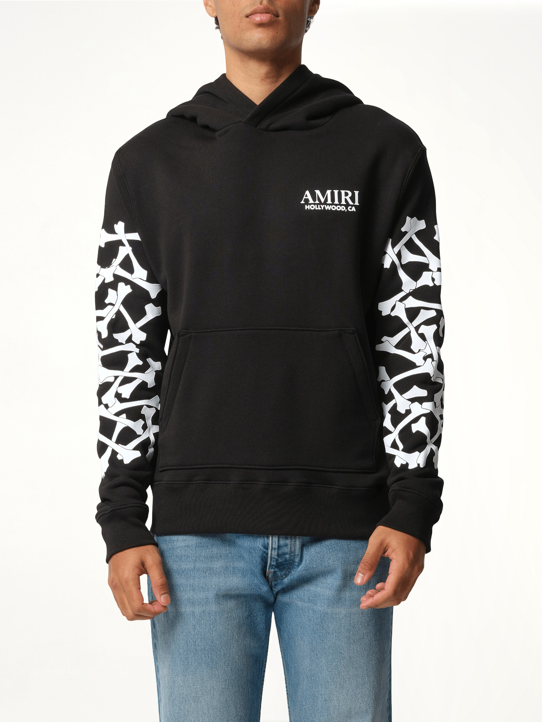 Bones Stacked Hoodie in Black