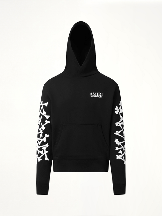 Bones Stacked Hoodie in Black
