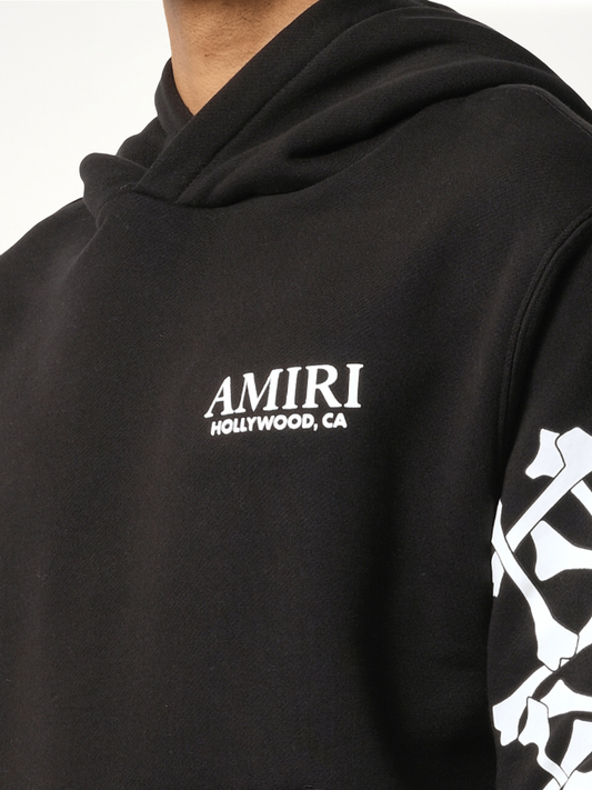 Bones Stacked Hoodie in Black