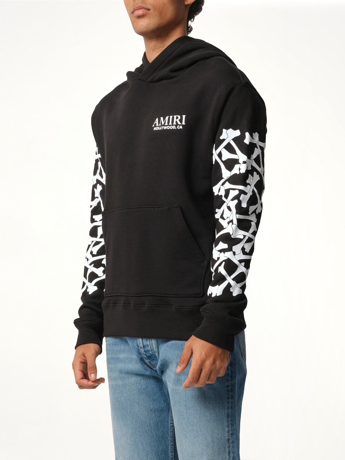 Bones Stacked Hoodie in Black