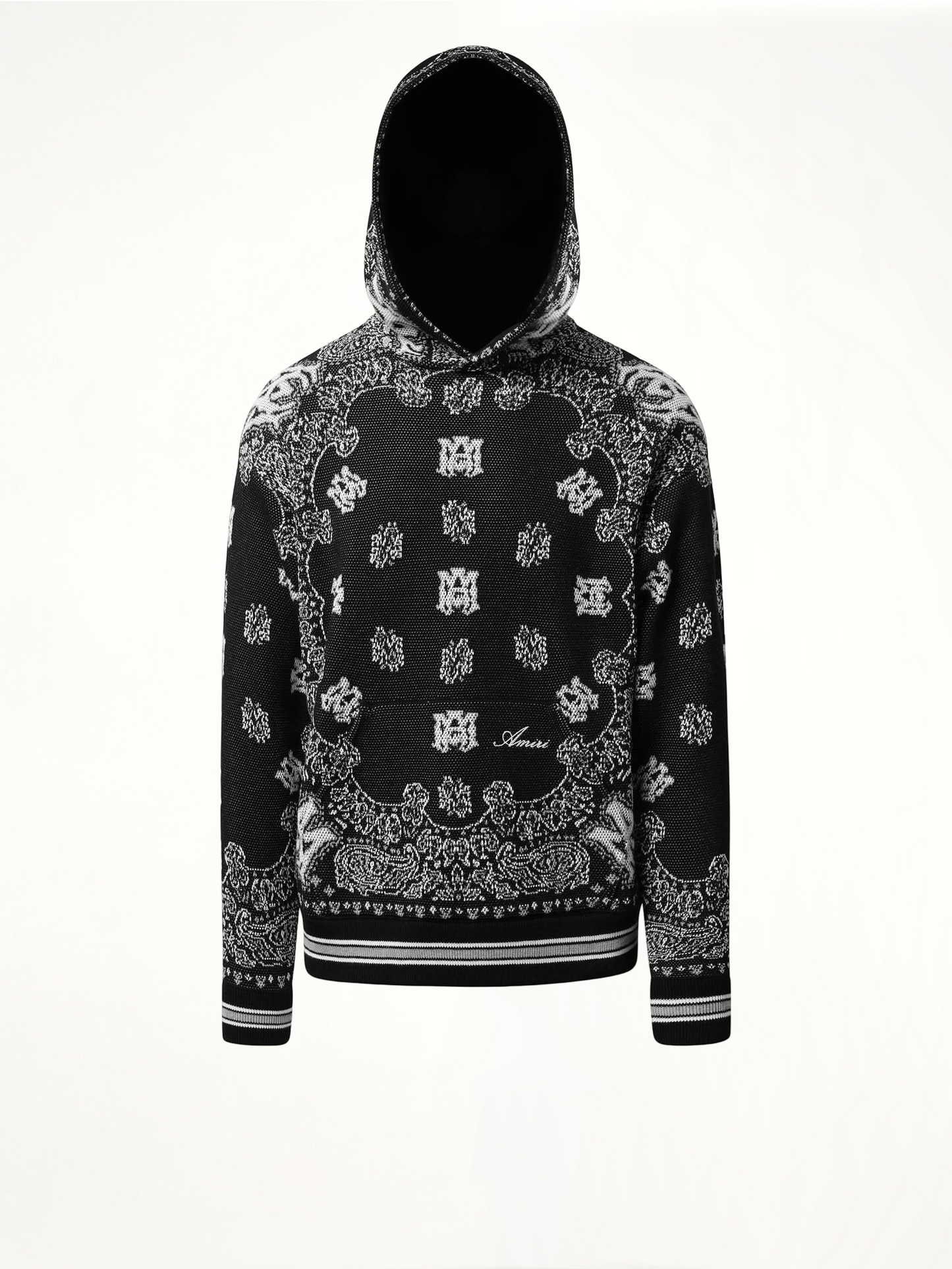 Bandana Hoodie in Black/White