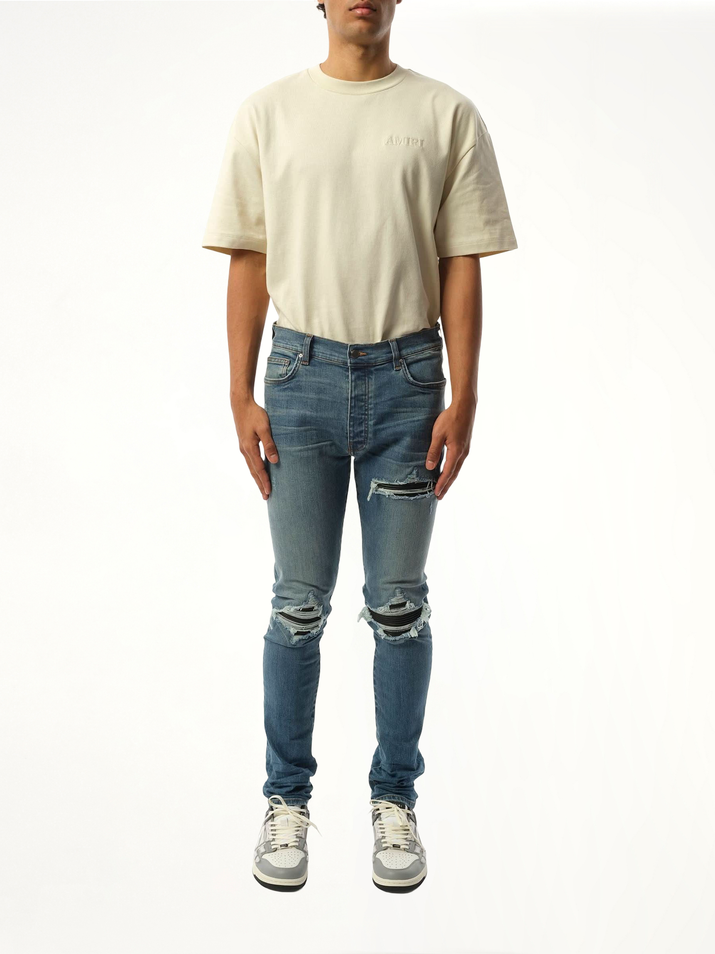 MX1 Distressed Jeans in Dark Indigo