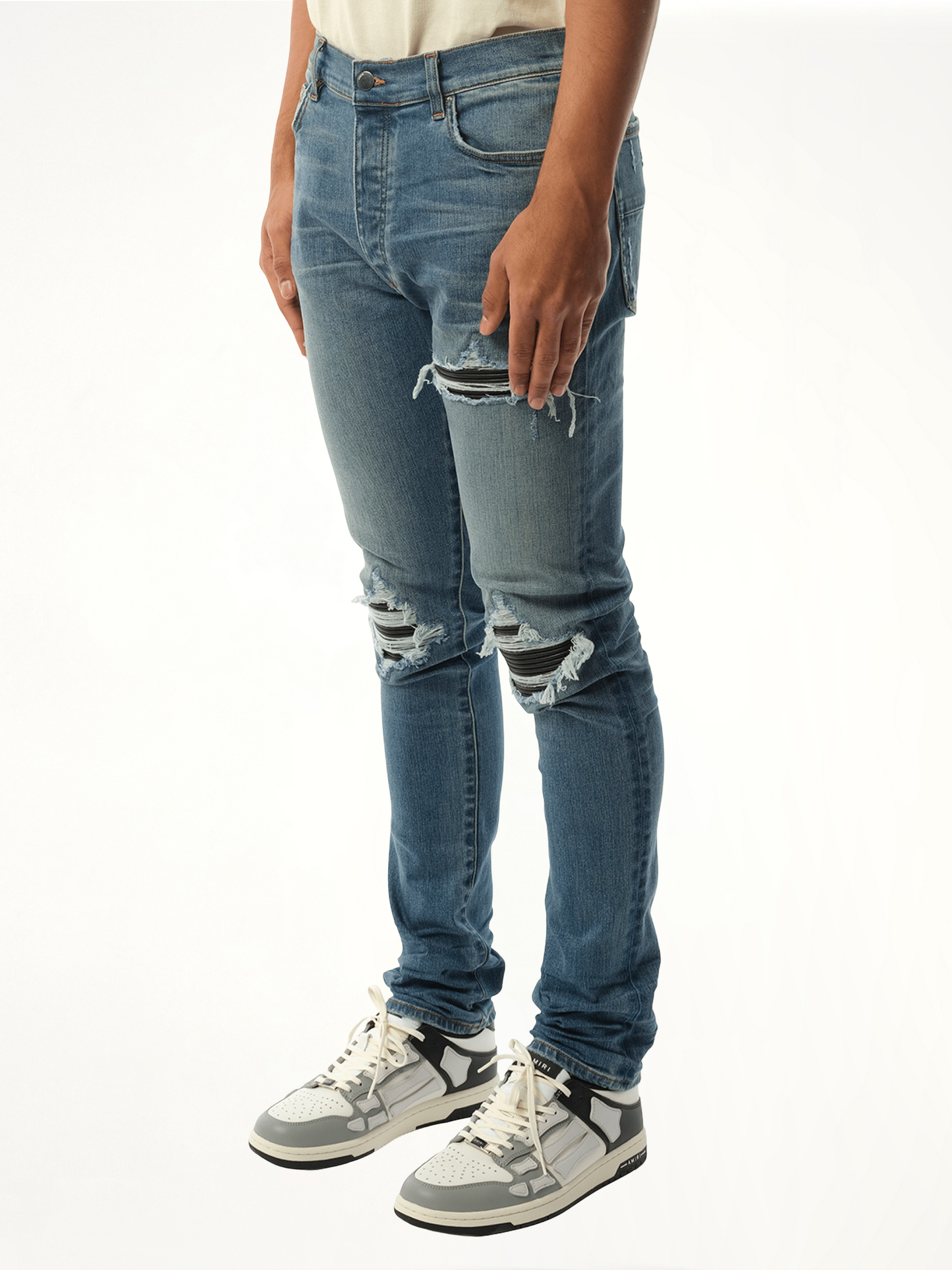 MX1 Distressed Jeans in Dark Indigo