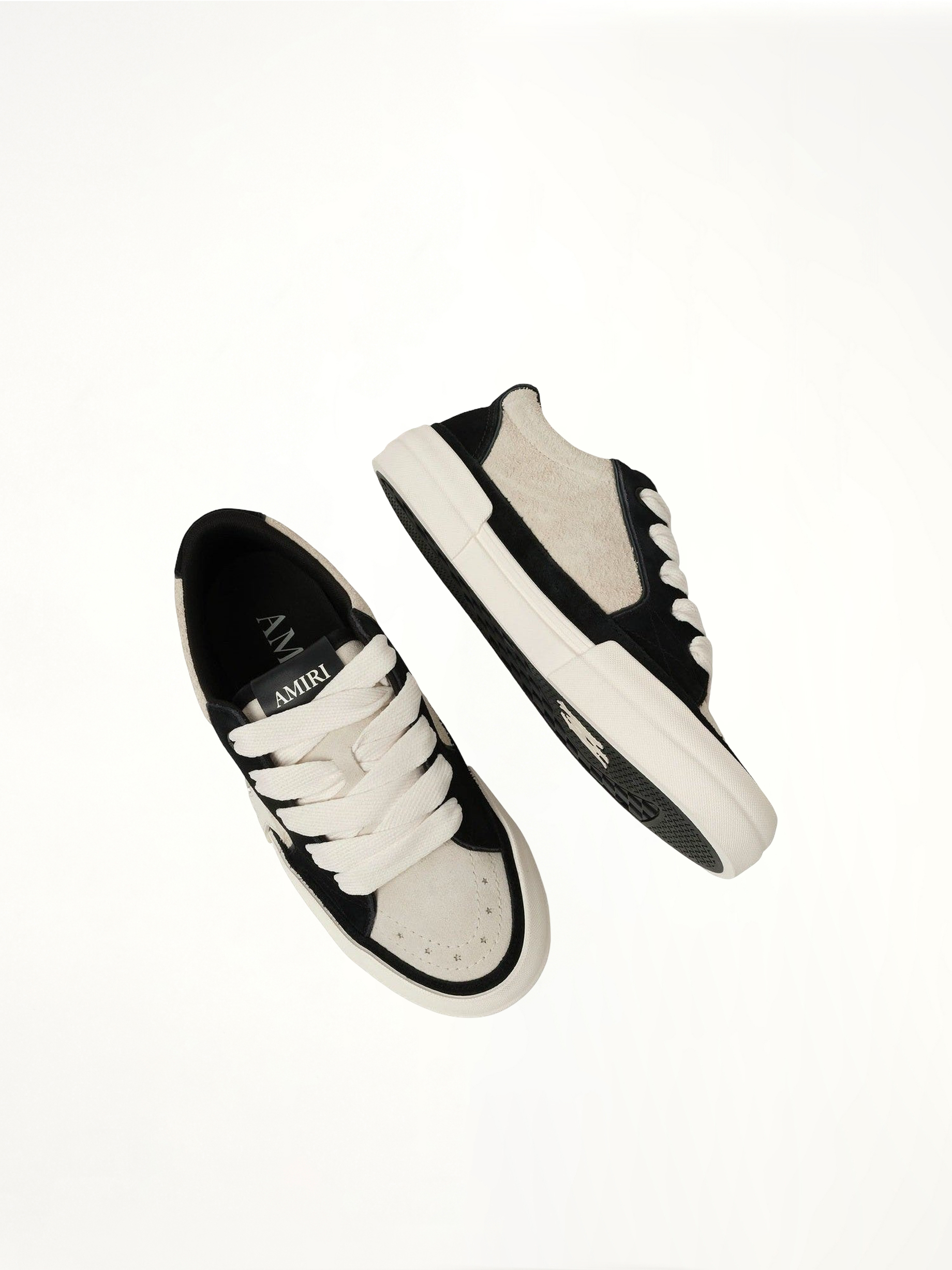 Sunset Skate Low Sneaker in Birch/Black Top View | AMIRI