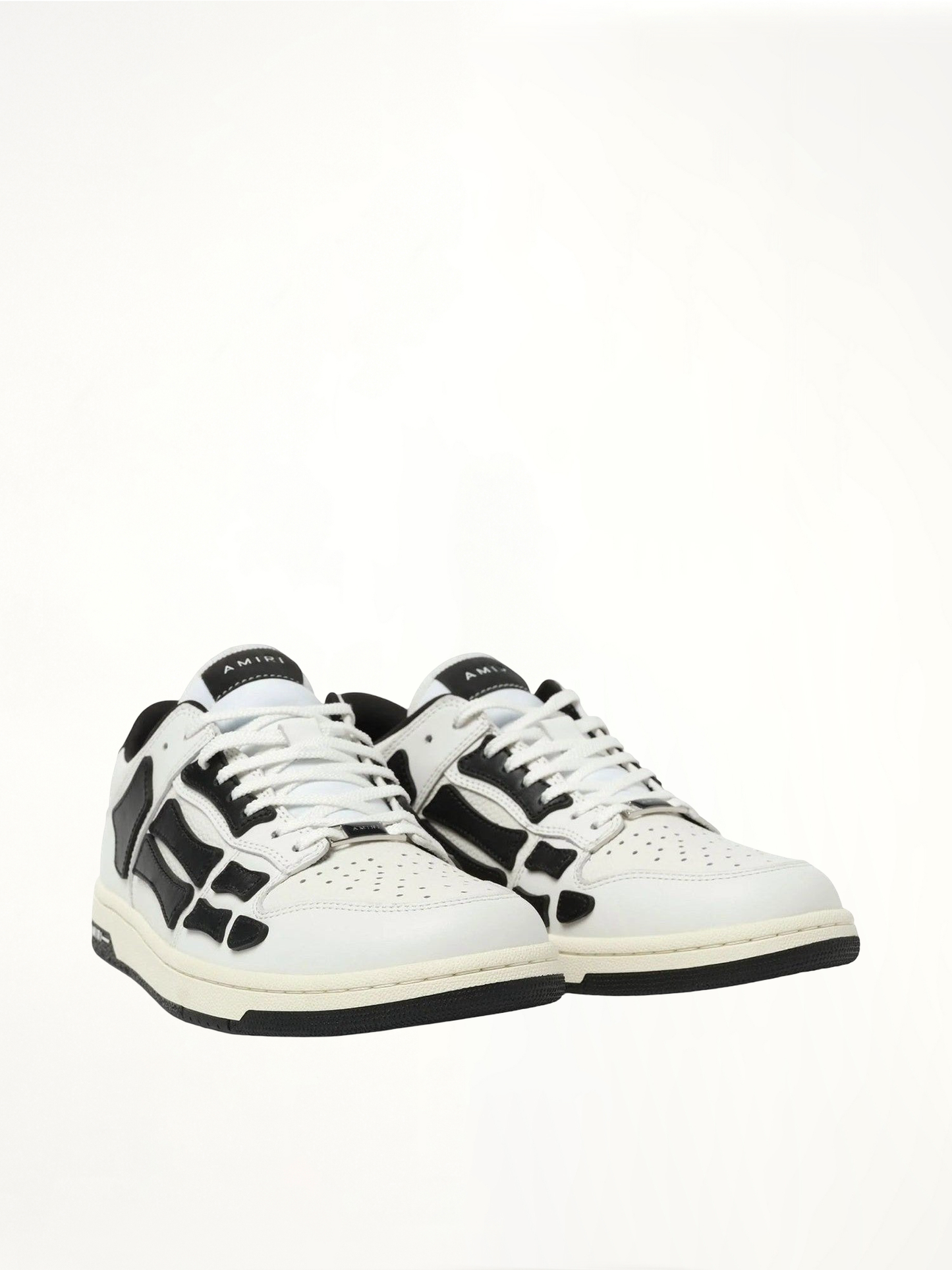 Skeleton Low Sneaker in White/Black