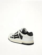 Skeleton Low Sneaker in White/Black Back View | AMIRI