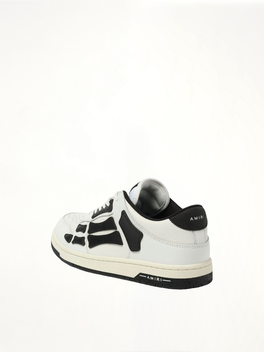 Skeleton Low Sneaker in White/Black