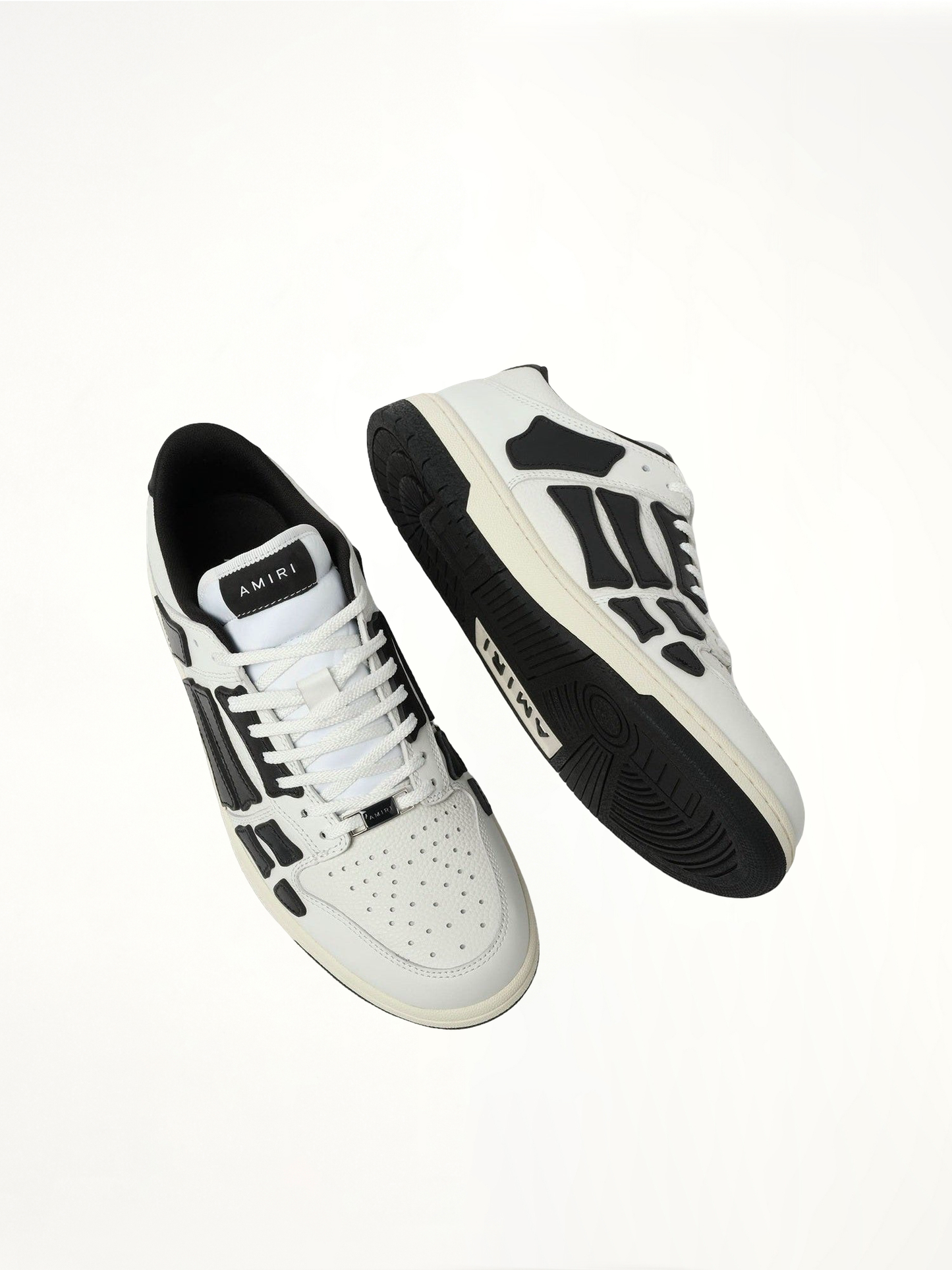 Skeleton Low Sneaker in White/Black