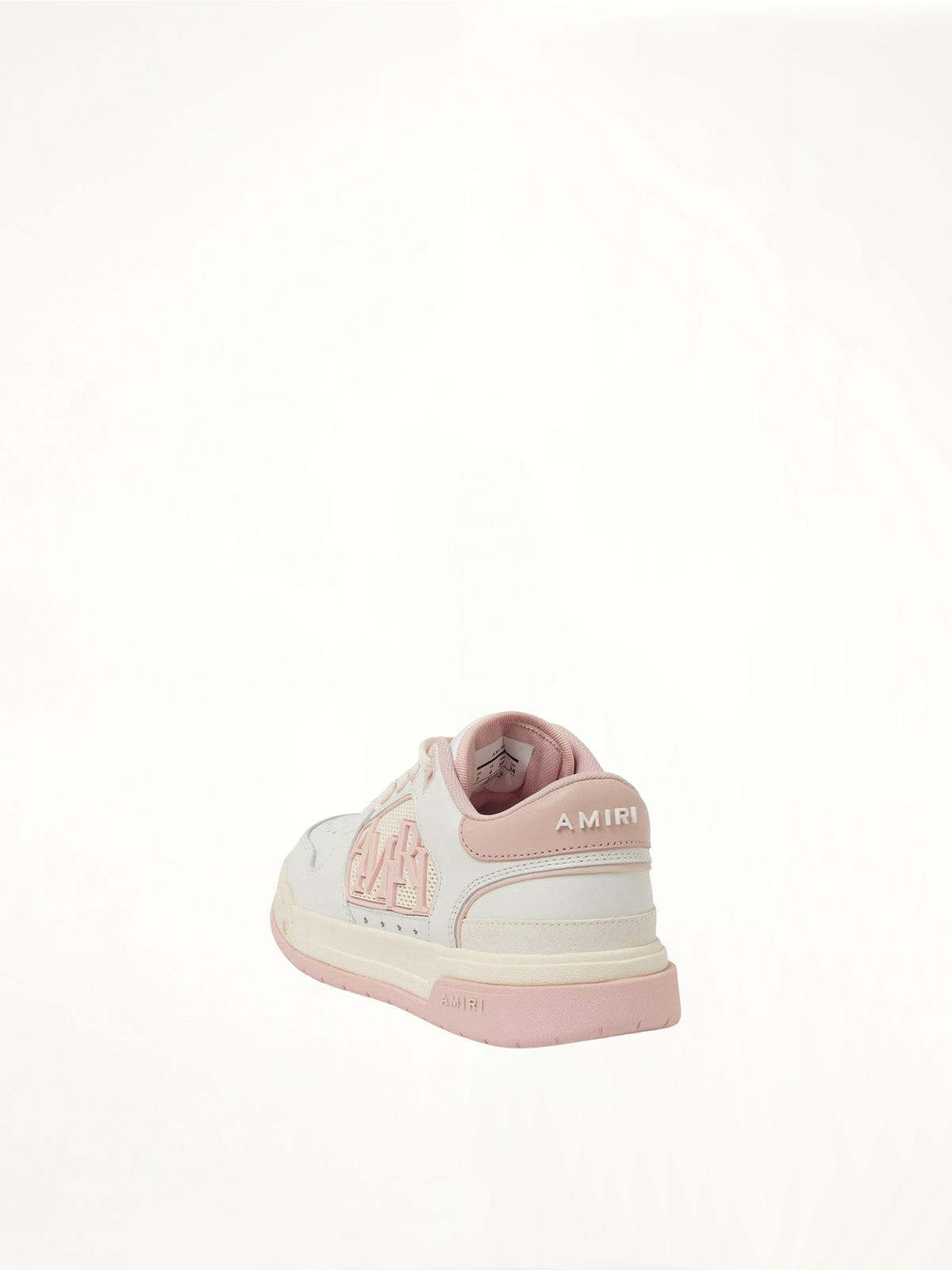 Classic Low Sneaker in White/Pink Back View | AMIRI