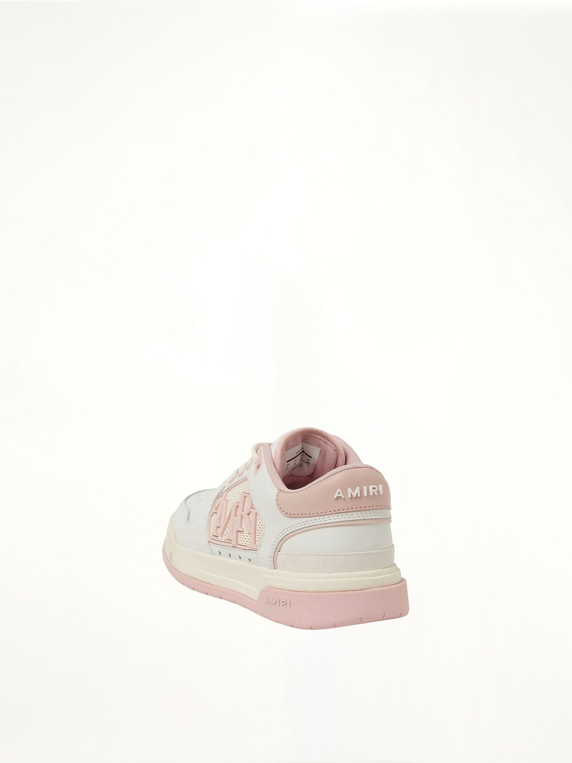 Classic Low Sneaker in White/Pink Back View | AMIRI