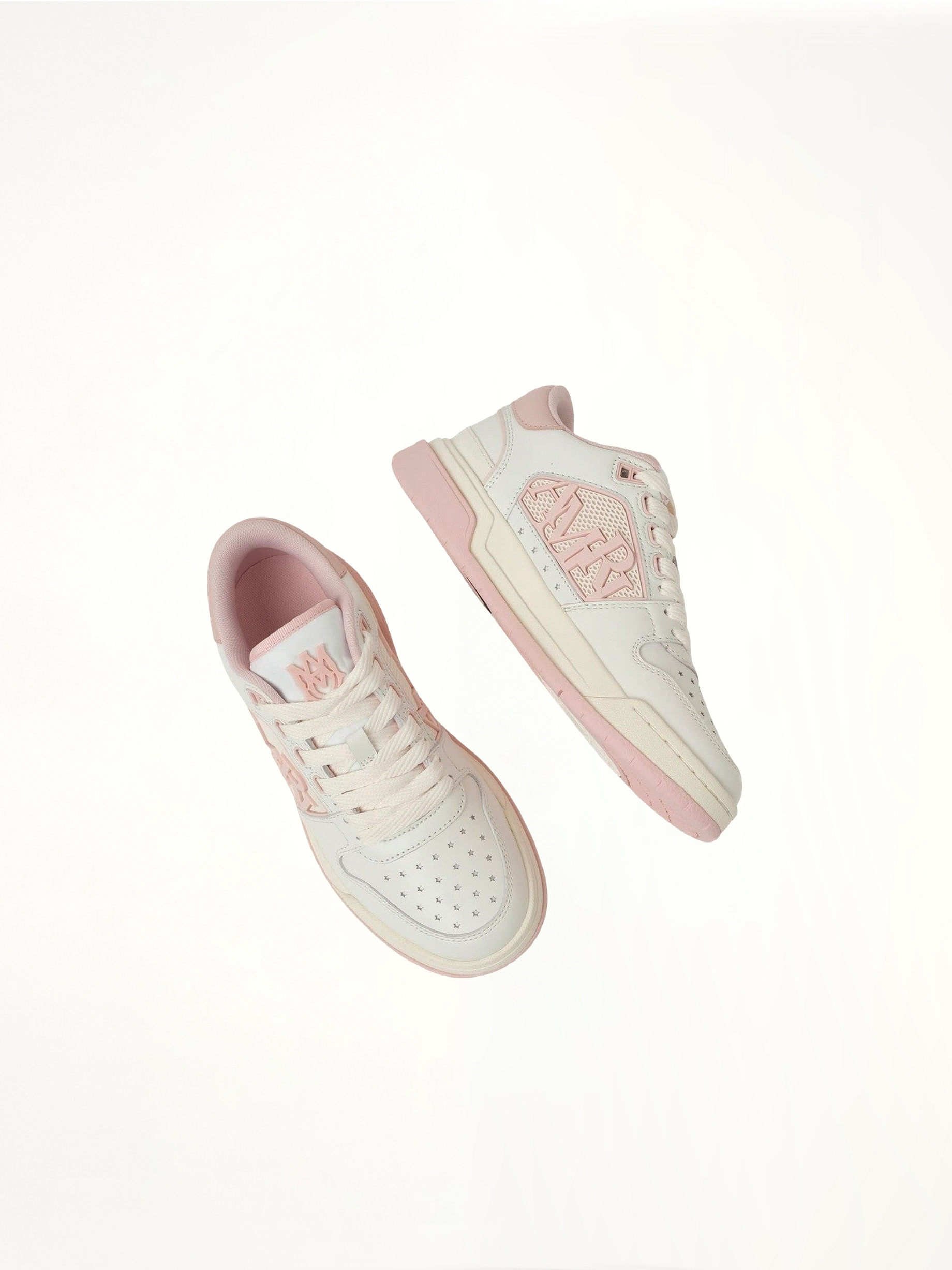 Classic Low Sneaker in White/Pink Top View | AMIRI