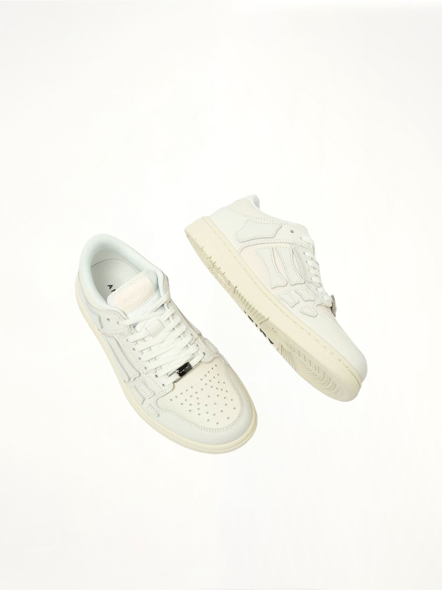 Skeleton Sneaker in White/Vintage Top View | AMIRI