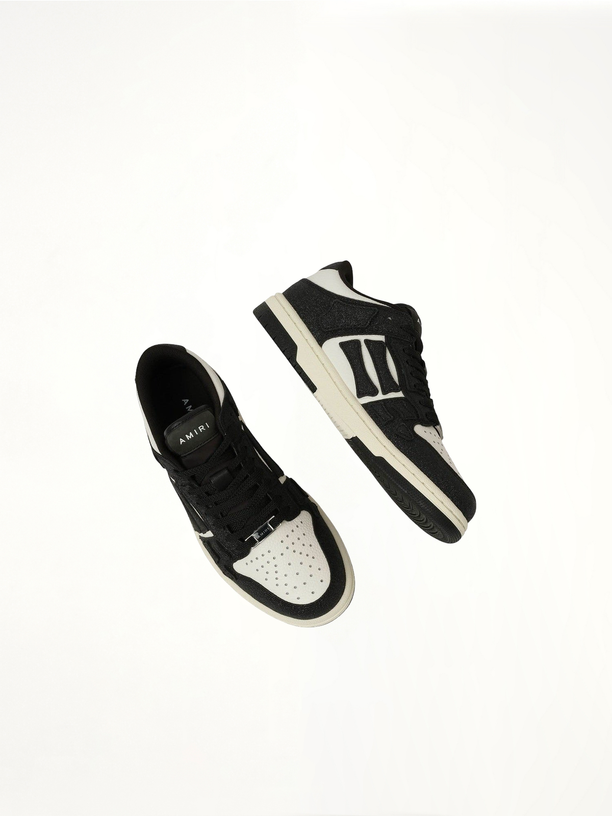 Shimmer Skeleton Sneaker in Black Top View | AMIRI