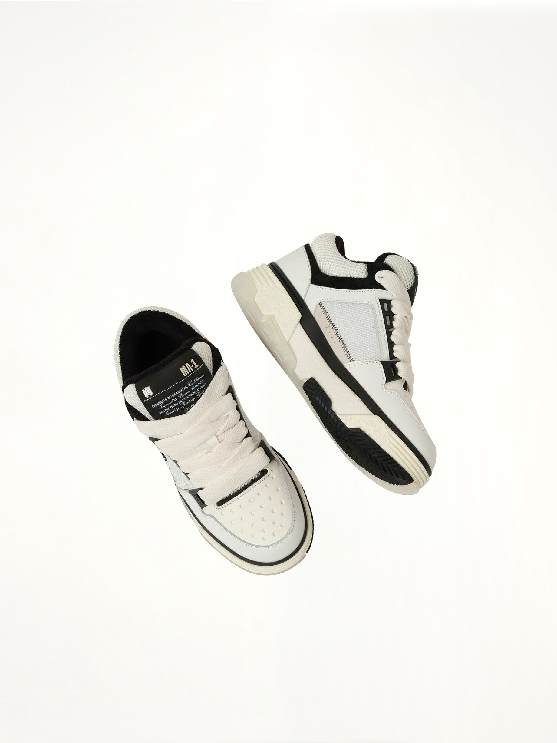MA-1 Sneaker in White/Black Top View | AMIRI