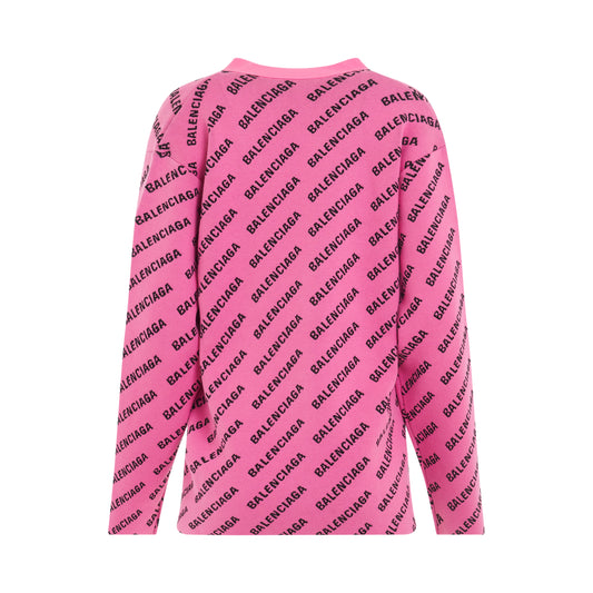 All Over Logo Cardigan in Pink/Black