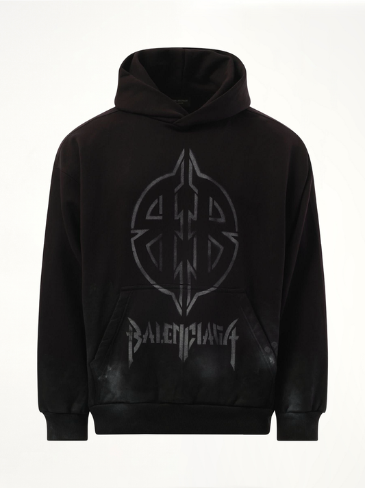 BB Logo Painted Hoodie in Black