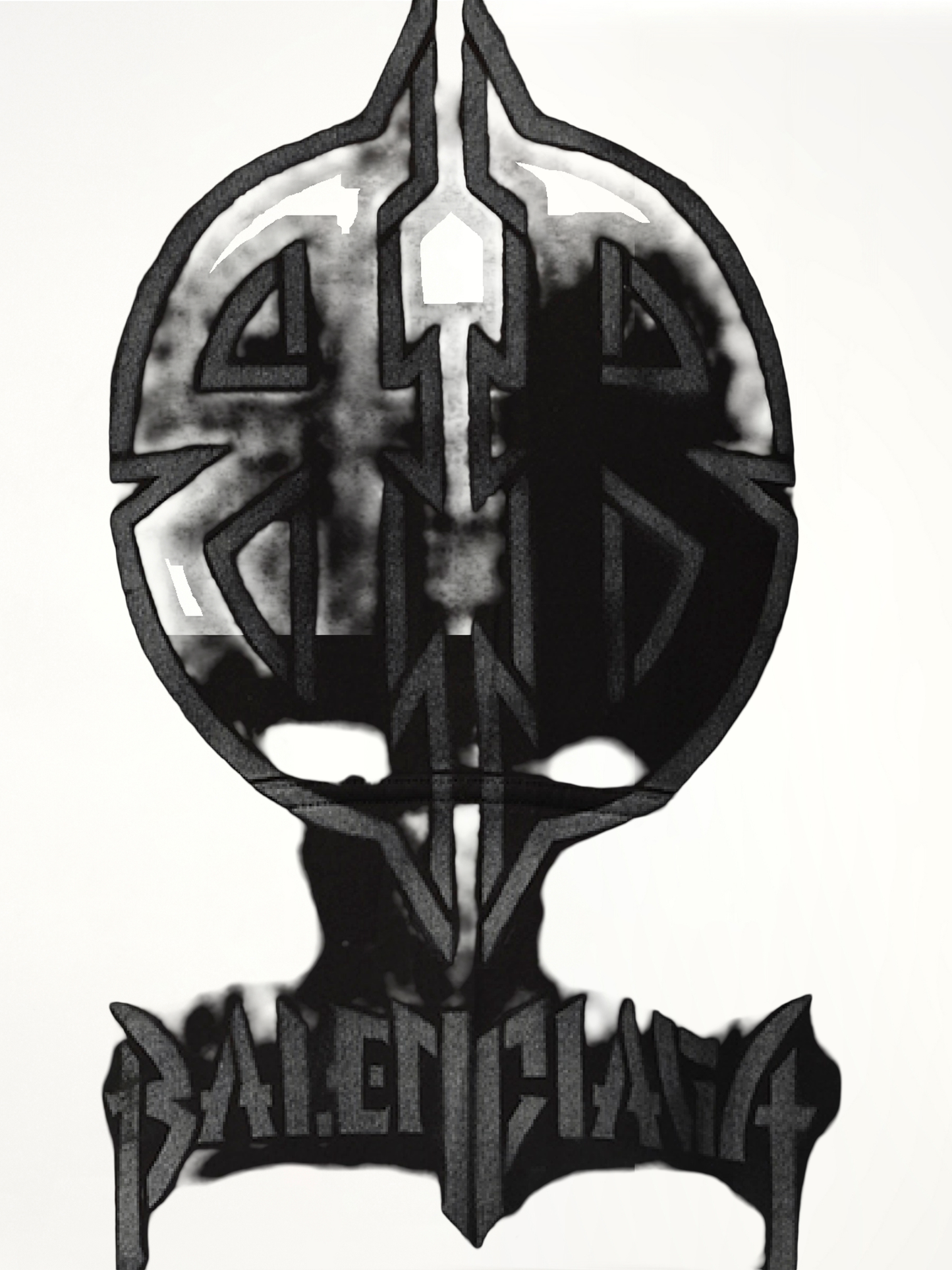 BB Logo Painted Hoodie in Black