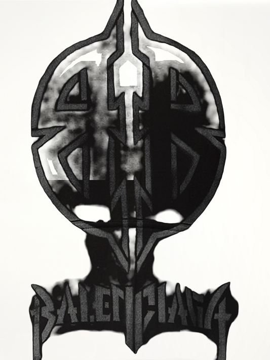 BB Logo Painted Hoodie in Black