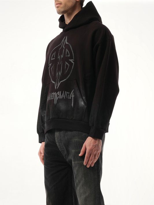 BB Logo Painted Hoodie in Black