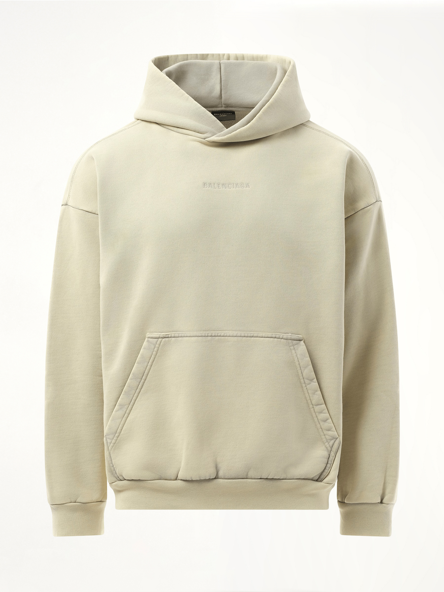 Back Embroidered Medium Fit Hoodie in Cement Grey