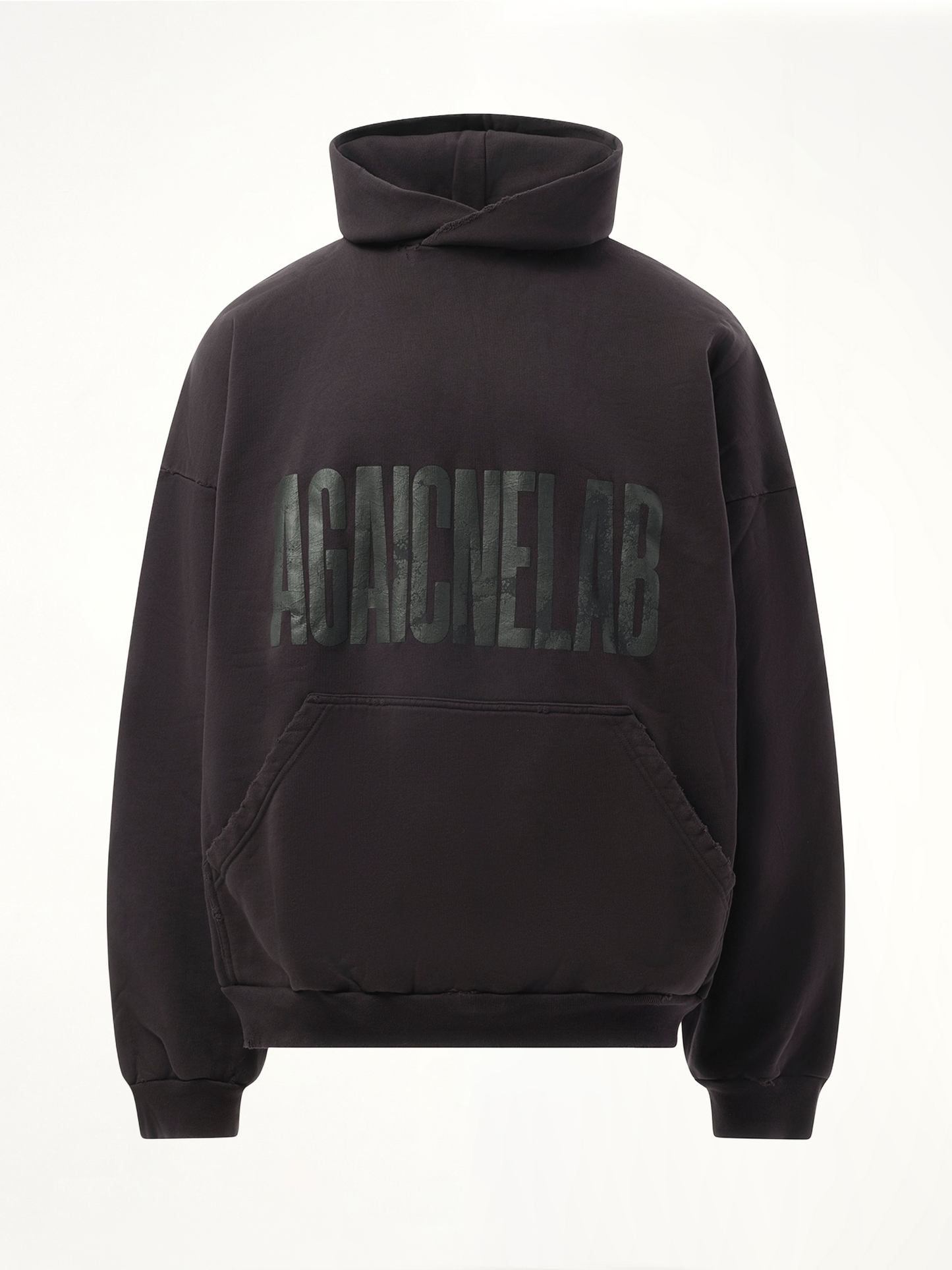 AGAICNELAB Large Fit Hoodie in Washed Black/Anthracite