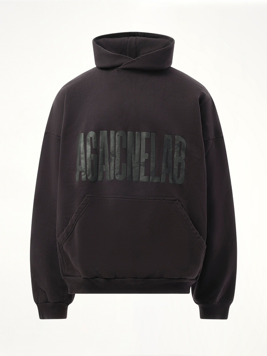 AGAICNELAB Large Fit Hoodie in Washed Black/Anthracite