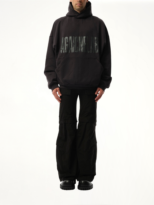 AGAICNELAB Large Fit Hoodie in Washed Black/Anthracite