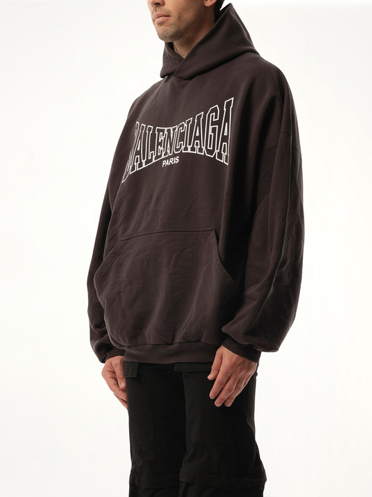 Balenciaga Boxing Large Fit Hoodie in Washed Black