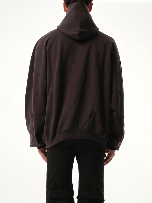 Balenciaga Boxing Large Fit Hoodie in Washed Black