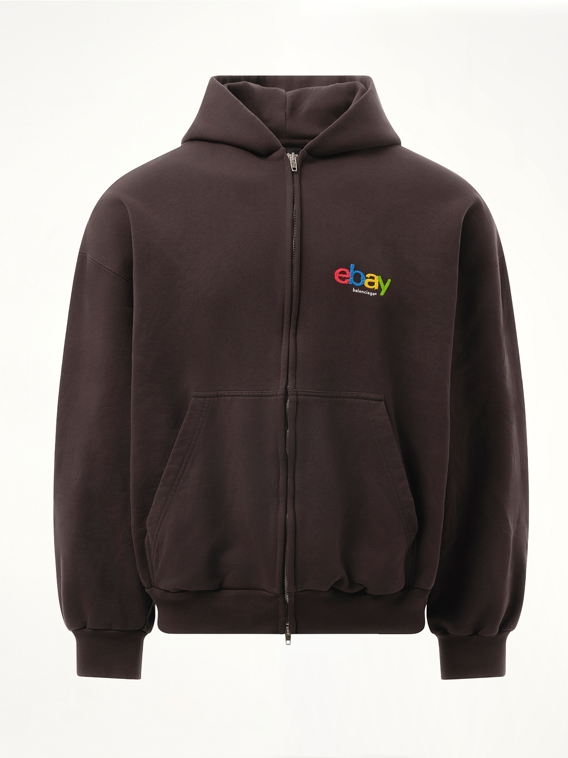 Zip-Up Hoodie in Washed Black