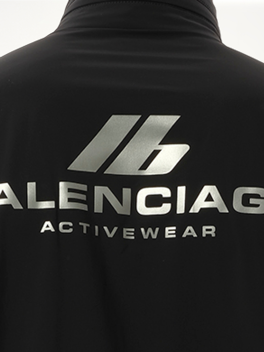 Stretch Nylon Windbreaker in Black