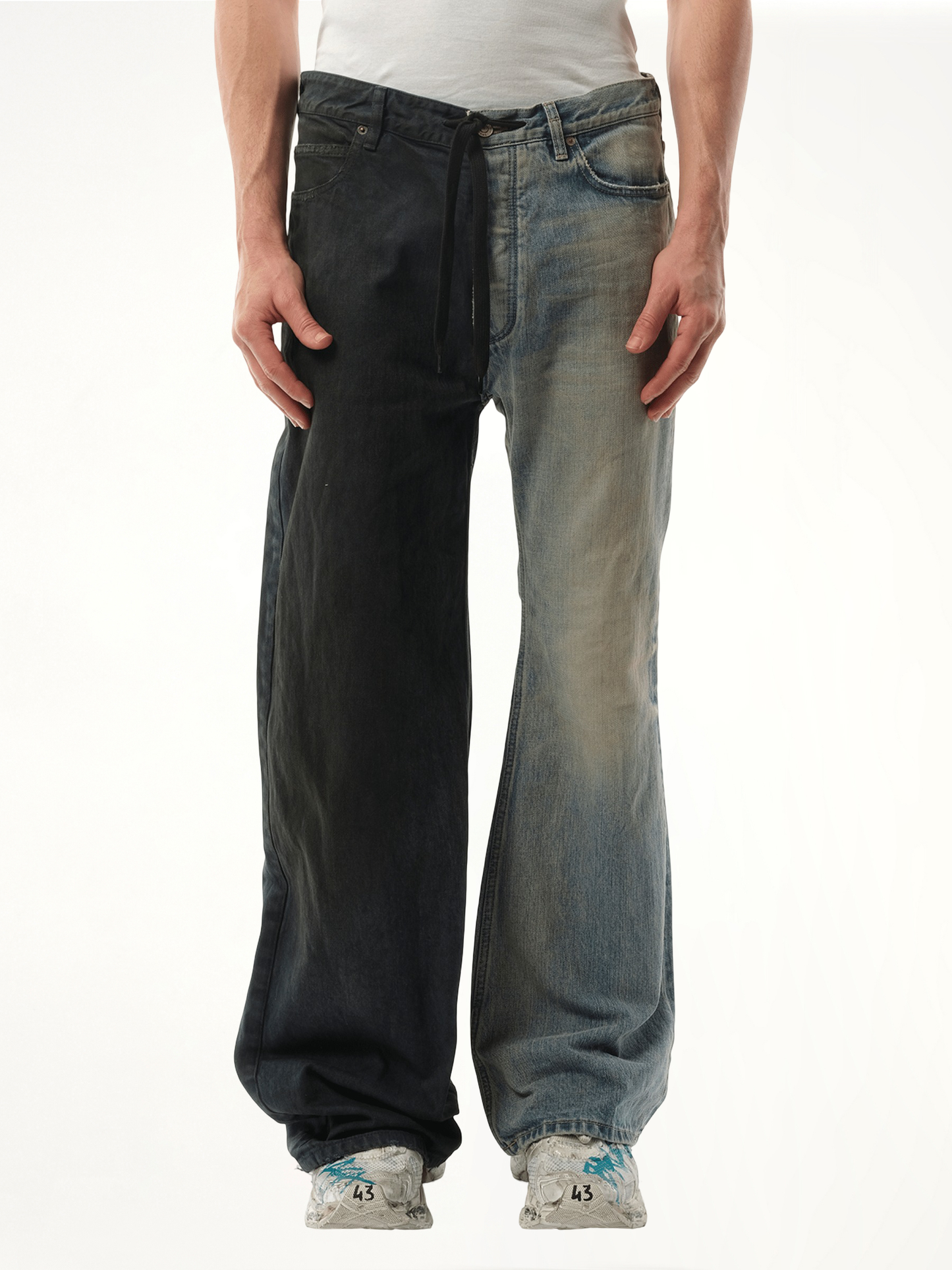 Fifty-Fifty Pants in Grey/Blue