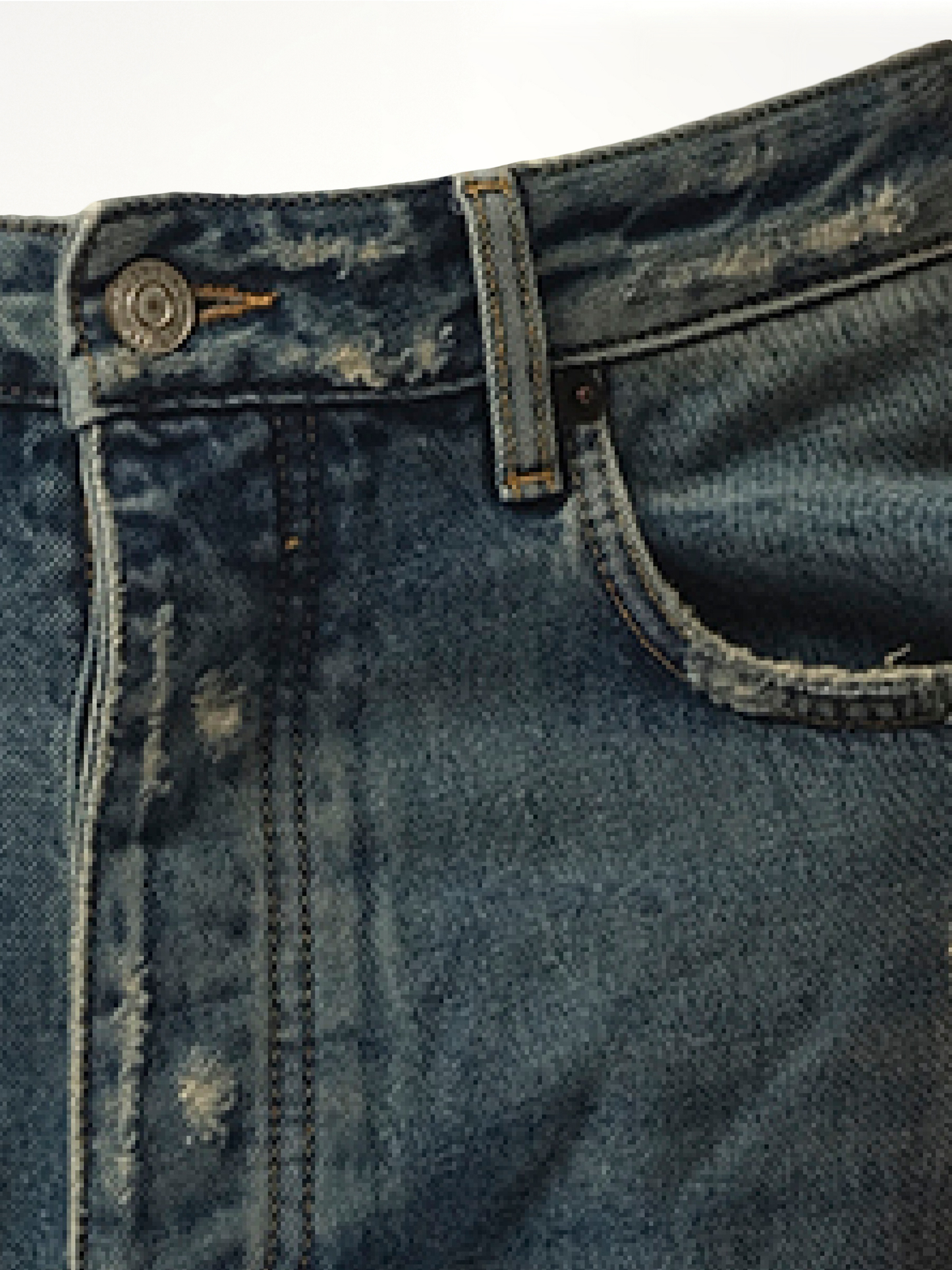 Light Indigo Denim Ripped Pants in Sun Bleached Blue