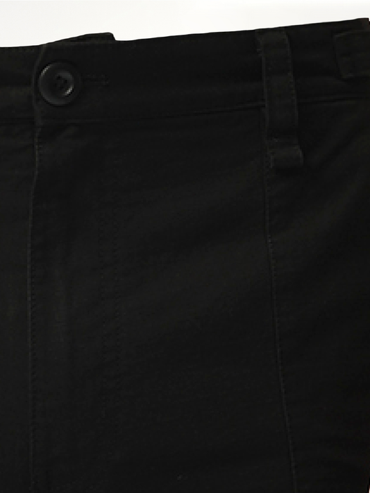 Flared Cargo Pants in Black