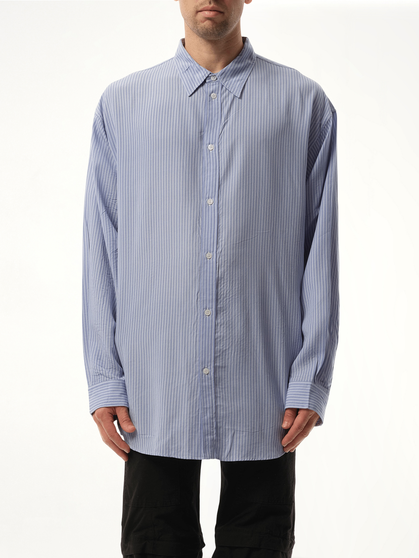 Fluid Stripe Shirt in Blue/White